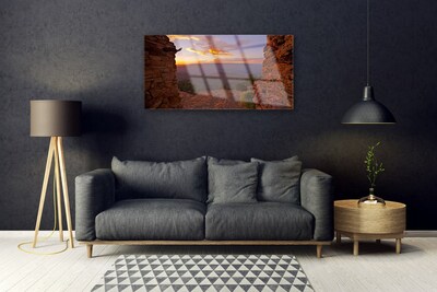 Image sur verre acrylique Roche paysage brun