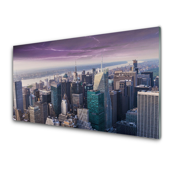 Image sur verre acrylique Ville bâtiments gris rose
