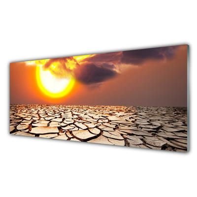 Image sur verre acrylique Désert soleil paysage jaune brun