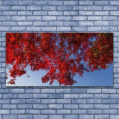 Image sur verre acrylique Branches feuilles floral brun