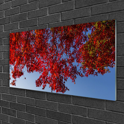 Image sur verre acrylique Branches feuilles floral brun