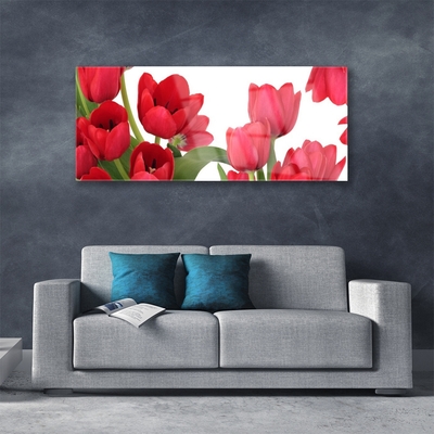 Image sur verre acrylique Tulipes floral rouge