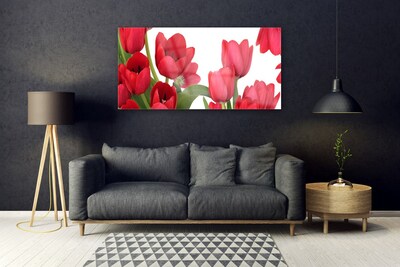 Image sur verre acrylique Tulipes floral rouge