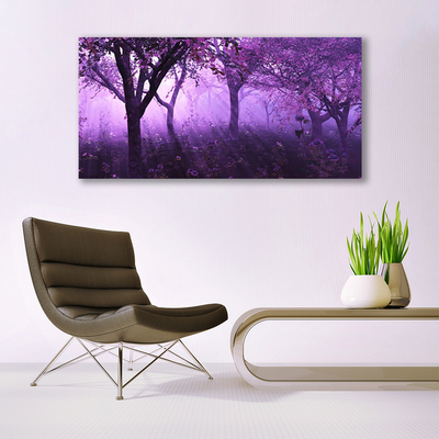 Image sur verre acrylique Arbres nature violet rose