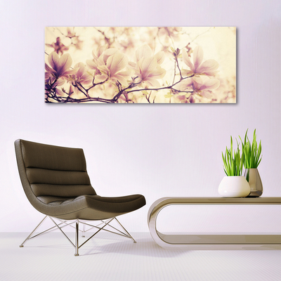 Image sur verre acrylique Fleurs floral rose beige