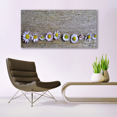 Image sur verre acrylique Marguerite floral jaune blanc rose