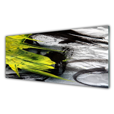 Image sur verre acrylique Abstrait art vert noir gris