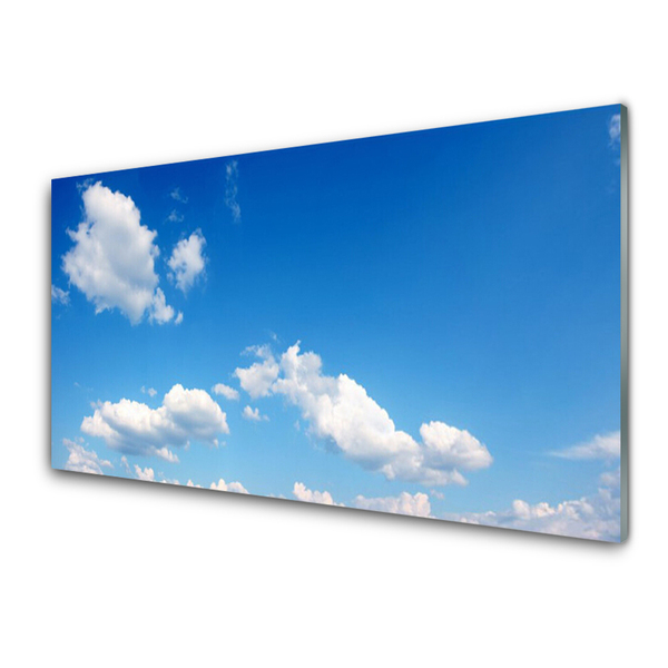 Image sur verre acrylique Ciel paysage bleu blanc