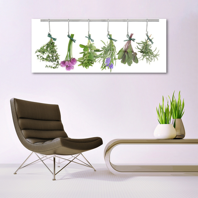 Image sur verre acrylique Fleurs feuilles floral vert rose violet