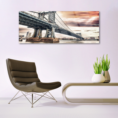 Image sur verre acrylique Pont architecture gris brun