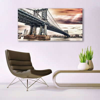 Image sur verre acrylique Pont architecture gris brun