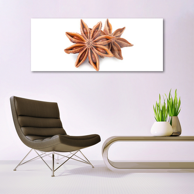 Image sur verre acrylique Cannelle floral brun