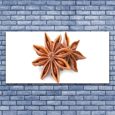 Image sur verre acrylique Cannelle floral brun