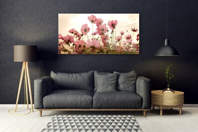Image sur verre acrylique Fleurs floral rose vert