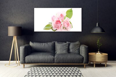 Image sur verre acrylique Roses floral rose