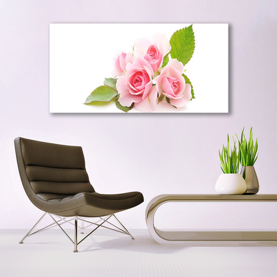 Image sur verre acrylique Roses floral rose