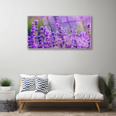 Image sur verre acrylique Fleurs floral violet