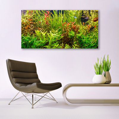 Image sur verre acrylique Plantes floral vert brun