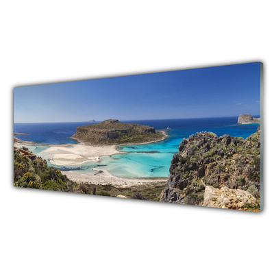 Image sur verre acrylique Plage mer paysage brun bleu