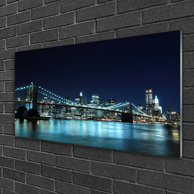 Image sur verre acrylique Mer pont architecture bleu