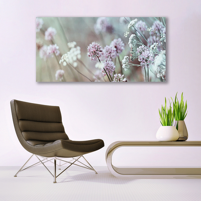 Image sur verre acrylique Fleurs floral violet blanc