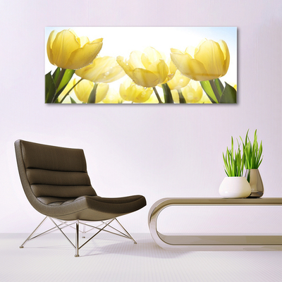 Image sur verre acrylique Tulipes floral jaune