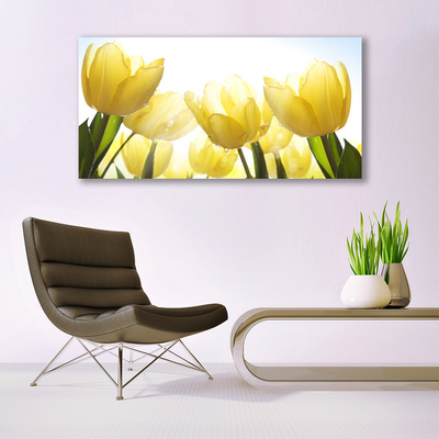 Image sur verre acrylique Tulipes floral jaune