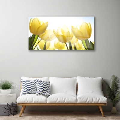 Image sur verre acrylique Tulipes floral jaune