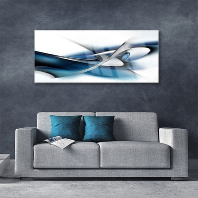 Image sur verre acrylique Abstrait art gris bleu blanc