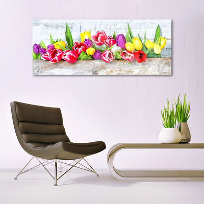 Image sur verre acrylique Tulipes floral multicolore