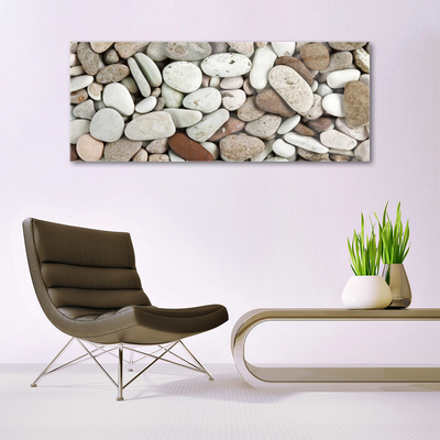 Image sur verre acrylique Pierres art blanc gris brun