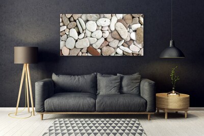 Image sur verre acrylique Pierres art blanc gris brun