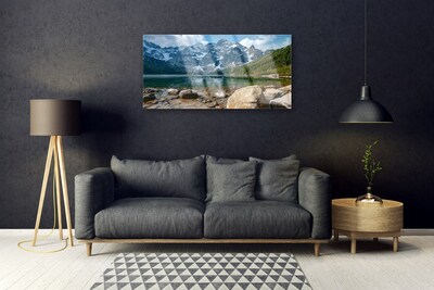 Image sur verre acrylique Forêt montagnes paysage gris vert brun