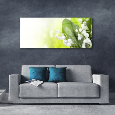 Image sur verre acrylique Muguet floral blanc vert