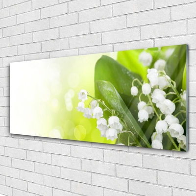 Image sur verre acrylique Muguet floral blanc vert