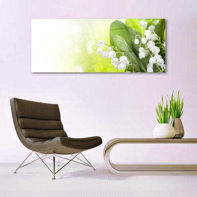 Image sur verre acrylique Muguet floral blanc vert