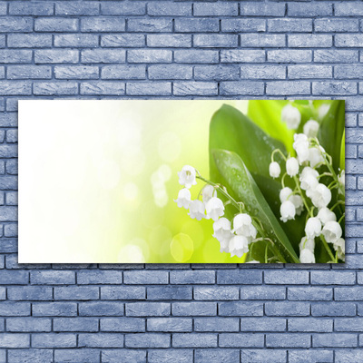 Image sur verre acrylique Muguet floral blanc vert