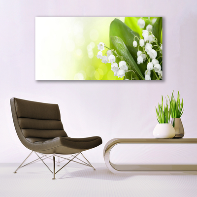 Image sur verre acrylique Muguet floral blanc vert