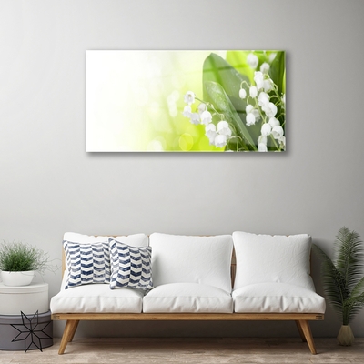 Image sur verre acrylique Muguet floral blanc vert