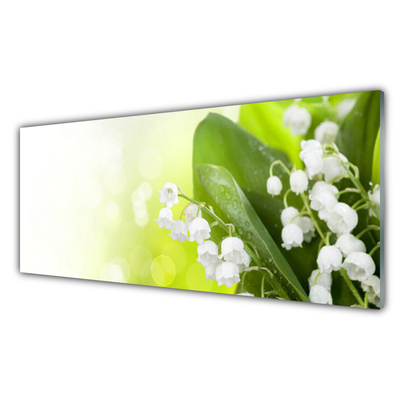 Image sur verre acrylique Muguet floral blanc vert