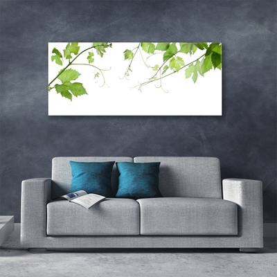 Image sur verre acrylique Branches feuilles floral brun vert