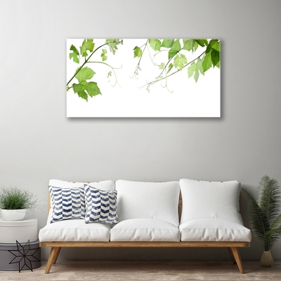 Image sur verre acrylique Branches feuilles floral brun vert
