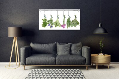 Image sur verre acrylique Fleurs floral vert violet rouge