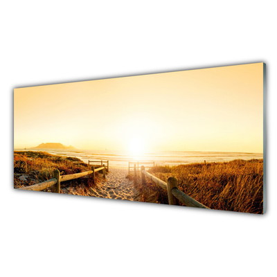 Image sur verre acrylique Sentier paysage brun