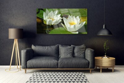 Image sur verre acrylique Fleurs floral jaune blanc