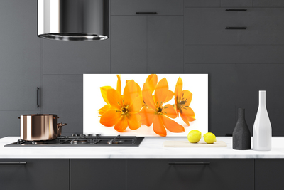 Crédence de cuisine en verre Fleurs floral orange