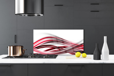 Crédence de cuisine en verre Art abstrait art rose rouge blanc