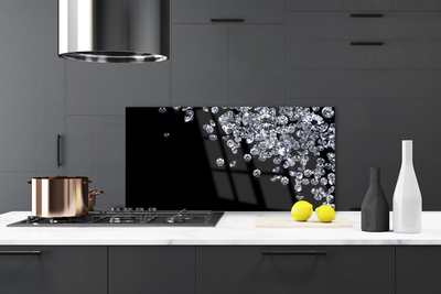 Crédence de cuisine en verre Diamants art noir gris blanc