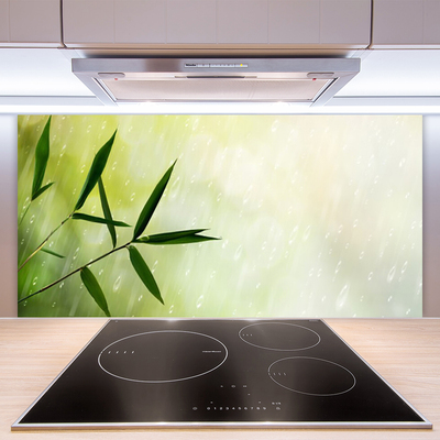 Crédence de cuisine en verre Feuilles pluie floral vert