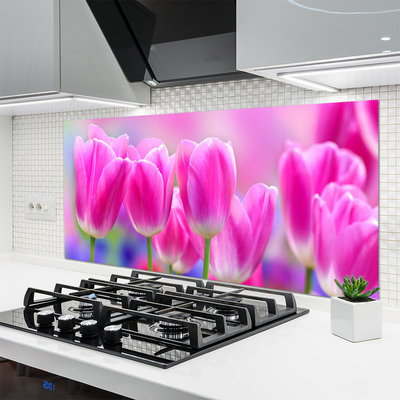 Crédence de cuisine en verre Tulipes floral rose